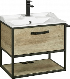 Акватон Мебель для ванной Лофт Фабрик 65 дуб эндгрейн с раковиной Фабиа – фотография-9